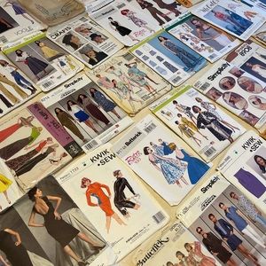 Lot of 67 Vintage, New, and Used Sewing Patterns